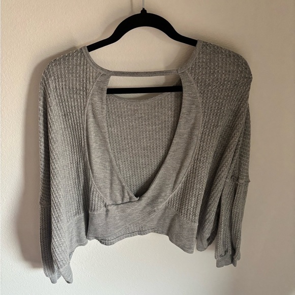 Free People We The Free Thermal Cropped Top with open back in size small - Picture 6 of 9